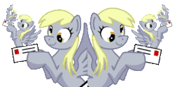 Size: 400x200 | Tagged: safe, artist:don-ko, derpy hooves, pegasus, pony, animated, artifact, cute, derpabetes, derpception, droste effect, endless, envelope, female, gif, holding, hoof hold, inception, infinity, loop, mail, mare, perfect loop, recursion, silly, silly pony, simple background, smiling, solo, spread wings, strange, transparent background, wat, weird, wings