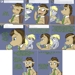 Size: 2254x2254 | Tagged: safe, artist:jitterbugjive, derpy hooves, doctor whooves, pony, coffee cup, cup, lovestruck derpy