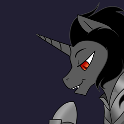 Size: 500x500 | Tagged: safe, derpibooru import, king sombra, pony, unicorn, black mane, gray coat, horn, male, solo, stallion, stupid sexy sombra