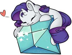 Size: 3932x2984 | Tagged: safe, artist:cutepencilcase, rarity, pony, unicorn, diamond, eyes closed, heart, hug, missing cutie mark, simple background, solo, transparent background