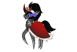 Size: 3750x2550 | Tagged: safe, artist:void-adoptables, derpibooru import, king sombra, pony, unicorn, black mane, male, sharp teeth, solo, sombra eyes, stallion