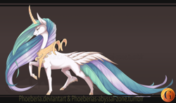 Size: 1024x599 | Tagged: safe, artist:phoeberia, princess celestia, alicorn, pony, alternate universe, profile, solo