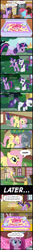 Size: 660x4991 | Tagged: safe, artist:kturtle, derpibooru import, screencap, cup cake, fluttershy, pinkie pie, rarity, twilight sparkle, earth pony, pegasus, pony, unicorn, party of one, birthday, cake, comic, dialogue, hapvw mnulh milnum nim, hub logo, hubble, illegible, pinkamena diane pie, the hub, writing