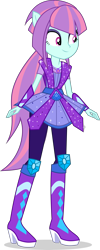 Size: 2388x6000 | Tagged: safe, artist:limedazzle, edit, part of a set, rarity, sunny flare, equestria girls, legend of everfree, absurd resolution, alternate universe, boots, crystal guardian, high heel boots, jewelry, ponied up, ponytail, request, simple background, smiling, solo, super ponied up, transparent background, vector, vector edit