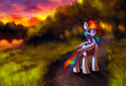 Size: 1168x804 | Tagged: safe, artist:limreiart, derpibooru import, rainbow dash, pegasus, pony, backwards cutie mark, saddle bag, solo