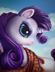 Size: 1024x1330 | Tagged: safe, artist:arasti, rarity, pony, unicorn, clothes, poncho, solo