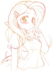 Size: 634x845 | Tagged: safe, artist:mococo, fluttershy, equestria girls, blushing, humanized, solo