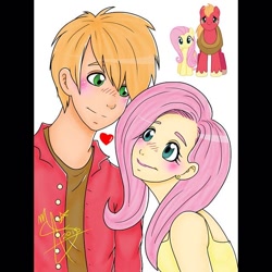 Size: 640x640 | Tagged: safe, big macintosh, fluttershy, human, female, fluttermac, humanized, male, shipping, straight