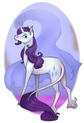 Size: 1520x2212 | Tagged: safe, artist:classymonarch, rarity, classical unicorn, pony, unicorn, leonine tail, magic, simple background, solo, transparent background, unshorn fetlocks