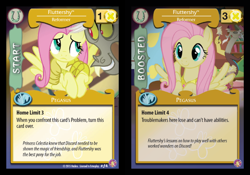 Size: 720x503 | Tagged: safe, discord, fluttershy, pegasus, pony, absolute discord, ccg, enterplay