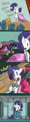 Size: 700x2805 | Tagged: safe, artist:fauxsquared, derpibooru import, pinkie pie, rarity, twilight sparkle, twilight sparkle (alicorn), alicorn, earth pony, pony, unicorn, arrested, clothes, comic, fashion, fashion police, female, good cop bad cop, jail, mare, police, prison outfit