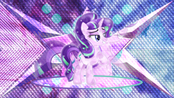 Size: 3840x2160 | Tagged: safe, artist:laszlvfx, artist:theshadowstone, edit, starlight glimmer, crystal pony, pony, unicorn, crystallized, female, mare, solo, wallpaper, wallpaper edit