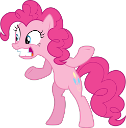 Size: 6000x6079 | Tagged: safe, artist:dasprid, pinkie pie, earth pony, pony, castle sweet castle, absurd resolution, bipedal, simple background, solo, teeth, transparent background, vector