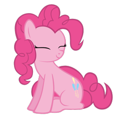 Size: 1000x1000 | Tagged: safe, artist:sky-wrench, pinkie pie, earth pony, pony, cute, diapinkes, eyes closed, simple background, sitting, smiling, solo, transparent background, vector