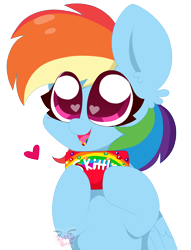 Size: 3024x3968 | Tagged: safe, artist:kittyrosie, derpibooru import, rainbow dash, pegasus, pony, candy, cute, dashabetes, female, floating heart, food, heart, heart eyes, mare, open mouth, simple background, skittles, solo, transparent background, wingding eyes