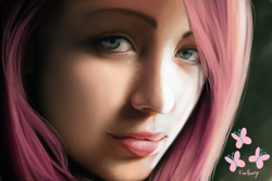 Size: 1024x683 | Tagged: safe, artist:foxvanity, fluttershy, human, humanized, realistic, solo