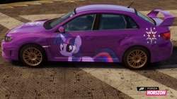 Size: 1280x720 | Tagged: safe, derpibooru import, twilight sparkle, car, forza horizon, fulfilled cutie mark, itasha, subaru, subaru impreza