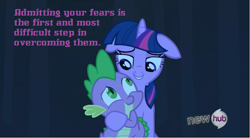 Size: 849x470 | Tagged: safe, derpibooru import, spike, twilight sparkle, dragon, quote, the legend of korra, voice in the night
