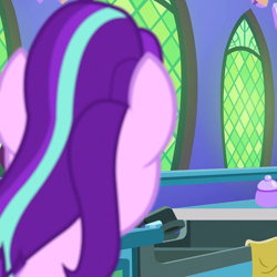 Size: 1080x1080 | Tagged: safe, screencap, starlight glimmer, pony, unicorn, all bottled up, cropped, kitchen, mane, solo, twilight's castle