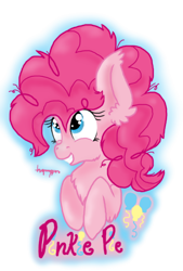 Size: 3000x4446 | Tagged: safe, artist:wintaura, pinkie pie, earth pony, pony, balloon, bust, fluffy, party, smiling, solo