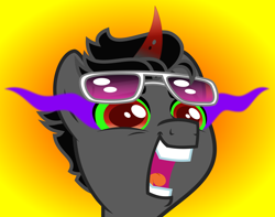 Size: 1330x1050 | Tagged: safe, artist:punzil504, derpibooru import, king sombra, pony, unicorn, faic, fashion reaction, glasses, meme, solo