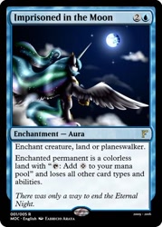 Size: 375x523 | Tagged: safe, artist:emalajiss36, nightmare moon, princess celestia, alicorn, pony, eldritch moon, emrakul, grammar error, magic the gathering, that was fast, to the moon