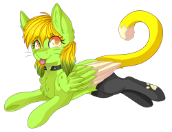 Size: 2200x1700 | Tagged: safe, artist:adostume, oc, oc only, pegasus, pony, choker, clothes, simple background, solo, stockings, thigh highs, tongue out, transparent background, whiskers