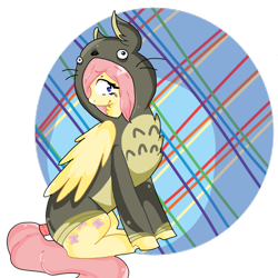 Size: 1024x1024 | Tagged: safe, artist:pinkabutt, fluttershy, pegasus, pony, female, mare, my neighbor totoro, solo