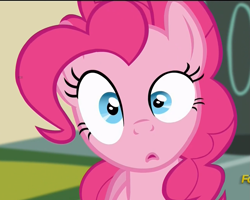 Size: 1297x1036 | Tagged: safe, screencap, pinkie pie, earth pony, pony, make new friends but keep discord, breaking the fourth wall, faic, he wants all of the cakes, reaction image, solo