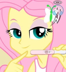 Size: 369x400 | Tagged: safe, edit, fluttershy, equestria girls, pregnancy test, pregnancy test meme, solo