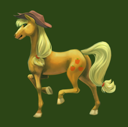 Size: 1368x1358 | Tagged: safe, artist:kaermter, applejack, earth pony, pony, female, mare, realistic, solo