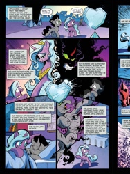 Size: 720x960 | Tagged: safe, artist:andypriceart, derpibooru import, idw, king sombra, observer (character), radiant hope, pony, umbrum, unicorn, siege of the crystal empire, spoiler:comic, spoiler:comic35, body horror, colt, comic, crystal heart, female, filly, idw advertisement, male, official comic, preview, princess, suffering