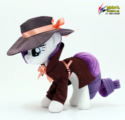 Size: 1428x1366 | Tagged: safe, artist:nekokevin, rarity, rarity investigates, clothes, coat, detective, detective rarity, hat, irl, photo, plushie, solo