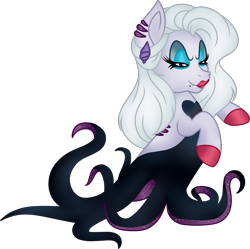 Size: 2257x2249 | Tagged: safe, artist:sweethearttarot, derpibooru import, oc, oc only, octopus, pony, closed species, sea witch, shells, simple background, solo, tentacles, transparent background, ursula