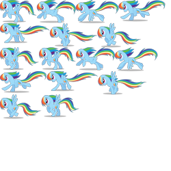 Size: 2048x2048 | Tagged: safe, derpibooru import, rainbow dash, pegasus, pony, concept art, leak, old cutie mark, run cycle, sprite sheet