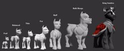 Size: 3214x1333 | Tagged: safe, artist:mindmendereoin, derpibooru import, bulk biceps, king sombra, pony, unicorn, 3d, model