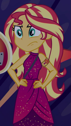 Size: 483x853 | Tagged: safe, screencap, sunset shimmer, better together, equestria girls, spring breakdown, armlet, cropped, sleeveless