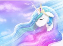 Size: 2560x1872 | Tagged: safe, artist:gingersai, princess celestia, alicorn, pony, eyes closed, floppy ears, solo, wallpaper