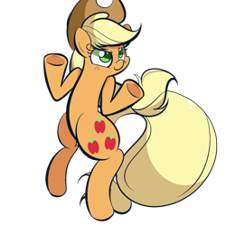 Size: 1280x1280 | Tagged: safe, artist:turtlefarminguy, applejack, earth pony, pony, bipedal, simple background, solo, transparent background