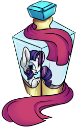 Size: 3112x5156 | Tagged: safe, artist:cutepencilcase, rarity, pony, unicorn, absurd resolution, perfume, pony in a bottle, simple background, solo, transparent background