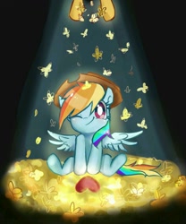 Size: 800x960 | Tagged: safe, artist:历史转折中的tt, derpibooru import, rainbow dash, pegasus, pony, female, mare, one eye closed, solo, wink