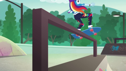 Size: 1920x1080 | Tagged: safe, derpibooru import, screencap, rainbow dash, better together, equestria girls, sic skateboard, ass, solo