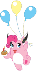 Size: 464x876 | Tagged: safe, artist:kuruttra, pinkie pie, balloon, female, pokefied, pokémon, simple background, solo, species swap, transparent background, wigglytuff