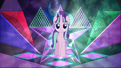 Size: 3840x2160 | Tagged: safe, artist:laszlvfx, artist:wissle, edit, starlight glimmer, pony, unicorn, female, looking at you, mare, s5 starlight, solo, the legend of zelda, triforce, wallpaper, wallpaper edit