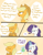 Size: 1156x1493 | Tagged: safe, artist:lance, applejack, rarity, earth pony, pony, unicorn, comic, drama queen, female, hilarious in hindsight, implied shipping, jealous, lesbian, levitation, magic, pear, rarijack, shipping, sweat, that pony sure does hate pears