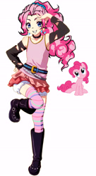 Size: 4800x8822 | Tagged: safe, artist:sazuko, pinkie pie, human, absurd resolution, anime, bloomers, clothes, humanized, solo, tanktop