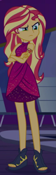 Size: 279x868 | Tagged: safe, screencap, sunset shimmer, better together, equestria girls, spring breakdown, cropped, female, geode of empathy, magical geodes, sleeveless, solo