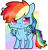 Size: 2903x3000 | Tagged: safe, artist:rainbowtashie, derpibooru import, rainbow dash, pegasus, pony, chibi, simple background, solo