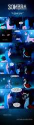 Size: 1024x3721 | Tagged: safe, artist:yula568, derpibooru import, king sombra, oc, oc:aurora, pony, unicorn, comic, disney, long neck, maleficent, scene interpretation