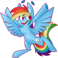 Size: 500x507 | Tagged: safe, artist:dr-idiot, derpibooru import, rainbow dash, pegasus, pony, blue coat, female, mare, multicolored mane, simple background, solo, white background, wings